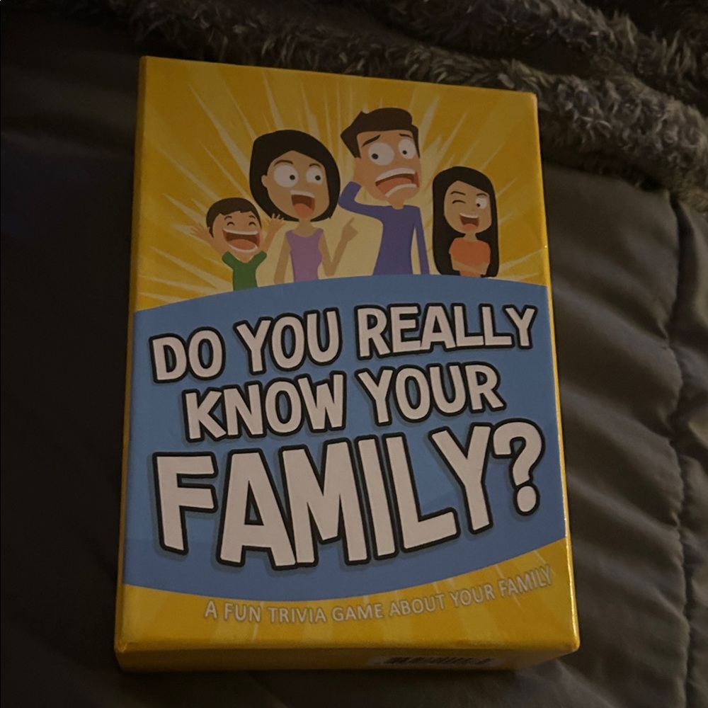 Do You Really Know Your Family? Trivia Game - Yellow & Blue Box
